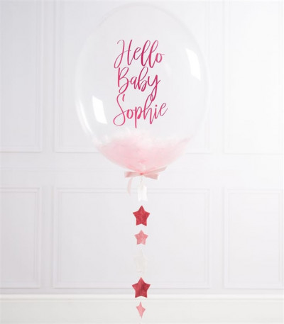 Personalised New Baby Girl Bubble Balloon
