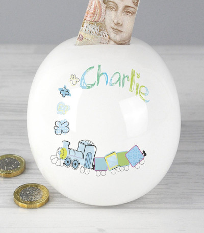 Personalised Kids Money Box - Animal Text