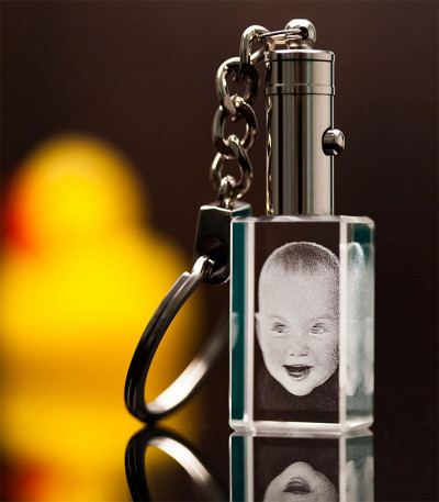 Personalised Laser Etched Crystal Keyring