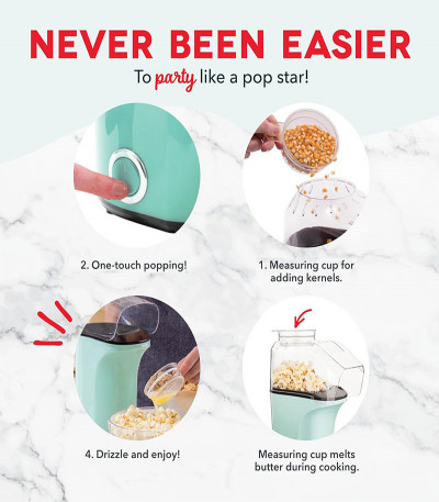 Hot Air Popcorn Popper Maker with Measuring Cup