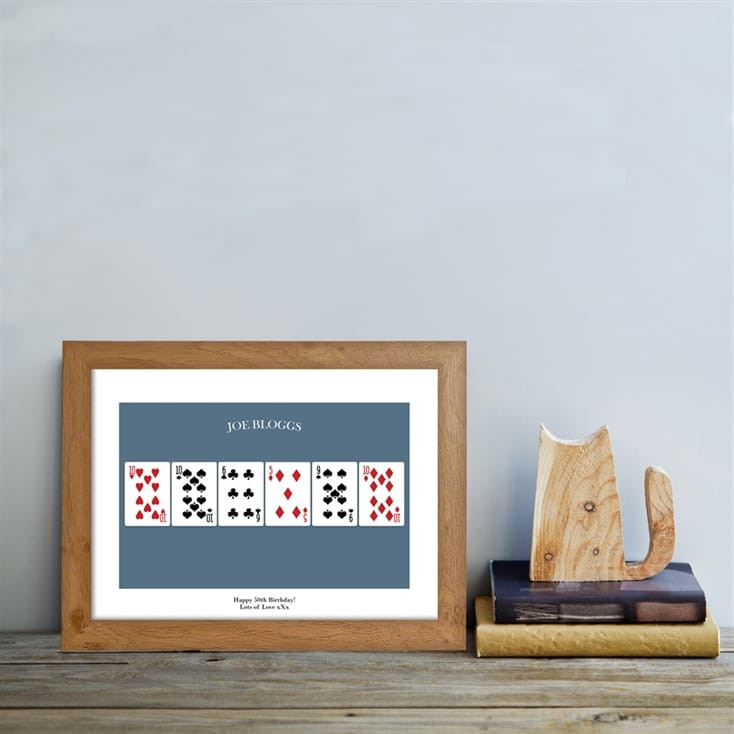 Personalised 50th Playing Card Poster