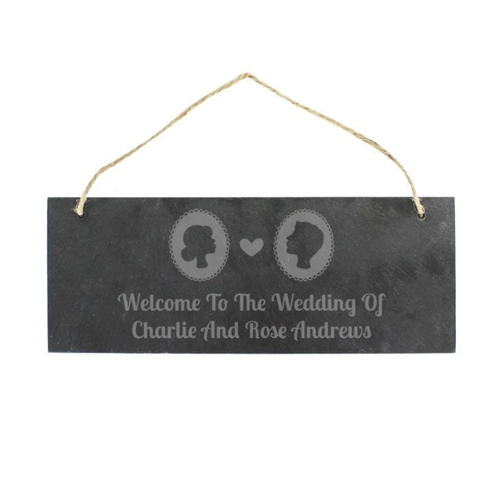 Personalised 'Cameo' Slate Door Sign